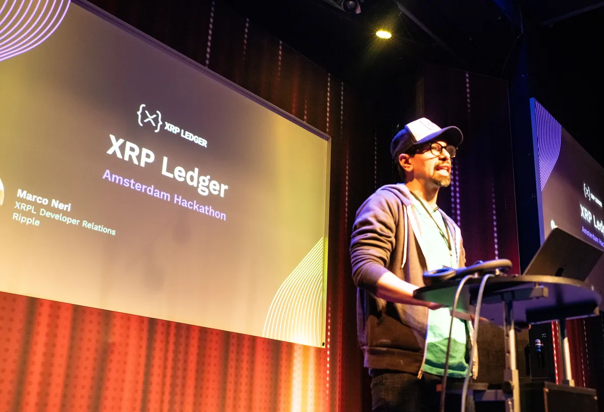 A talk from Ripple under the XRP Ledger Amsterdam Hackathon screen